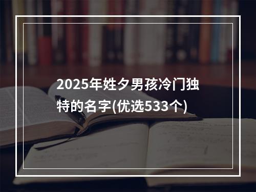 2025年姓夕男孩冷门独特的名字(优选533个)