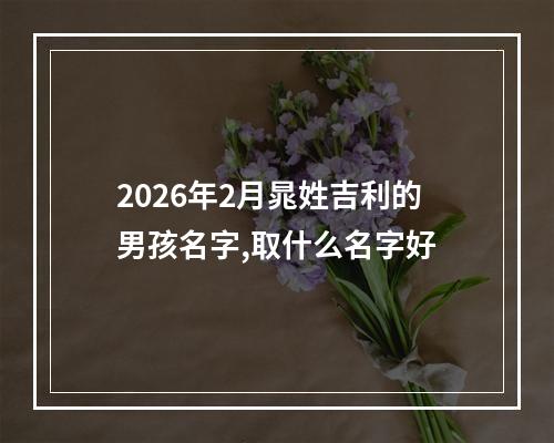 2026年2月晁姓吉利的男孩名字,取什么名字好