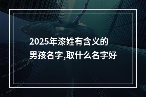 2025年漆姓有含义的男孩名字,取什么名字好
