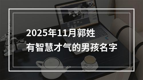 2025年11月郭姓有智慧才气的男孩名字
