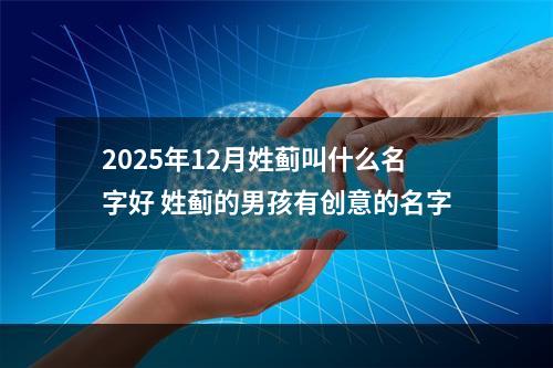 2025年12月姓蓟叫什么名字好 姓蓟的男孩有创意的名字