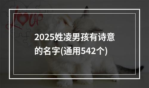 2025姓凌男孩有诗意的名字(通用542个)