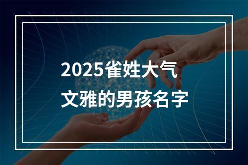 2025雀姓大气文雅的男孩名字