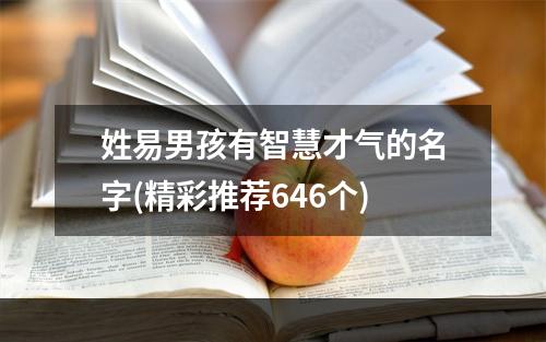 姓易男孩有智慧才气的名字(精彩推荐646个)