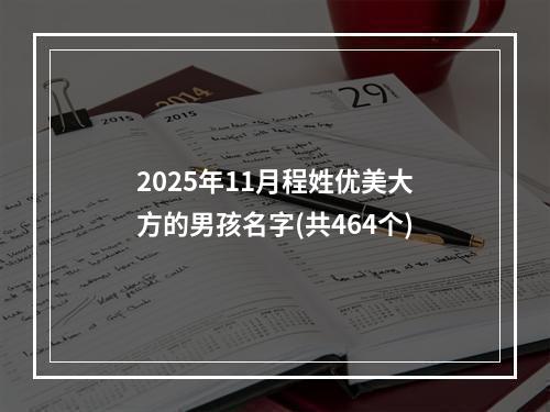2025年11月程姓优美大方的男孩名字(共464个)
