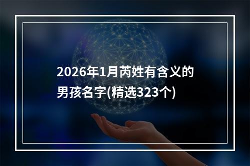 2026年1月芮姓有含义的男孩名字(精选323个)