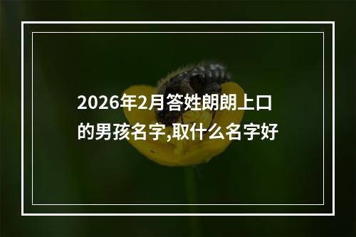 2026年2月答姓朗朗上口的男孩名字,取什么名字好