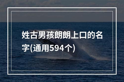 姓古男孩朗朗上口的名字(通用594个)