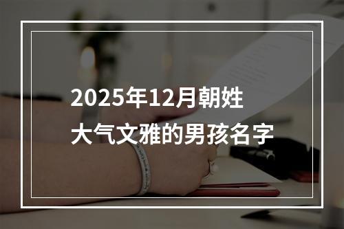 2025年12月朝姓大气文雅的男孩名字