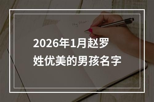 2026年1月赵罗姓优美的男孩名字