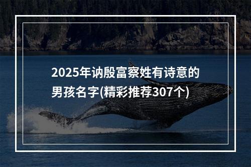 2025年讷殷富察姓有诗意的男孩名字(精彩推荐307个)