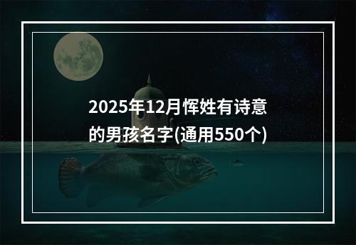 2025年12月恽姓有诗意的男孩名字(通用550个)
