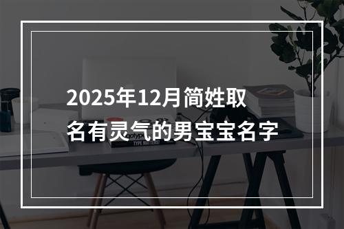 2025年12月简姓取名有灵气的男宝宝名字