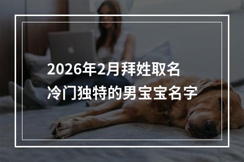 2026年2月拜姓取名冷门独特的男宝宝名字
