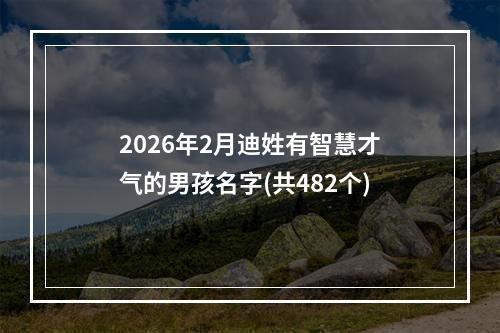 2026年2月迪姓有智慧才气的男孩名字(共482个)
