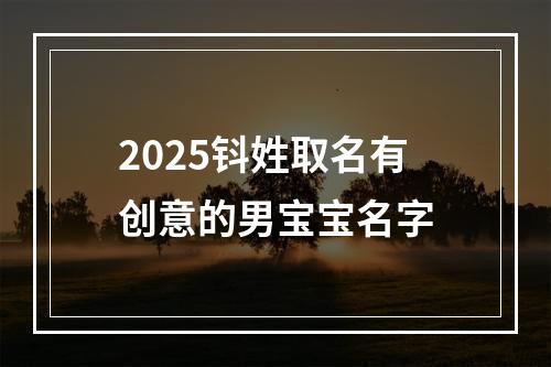 2025钭姓取名有创意的男宝宝名字