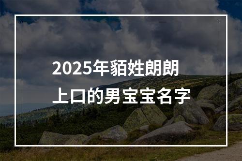 2025年貊姓朗朗上口的男宝宝名字
