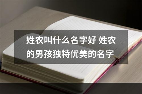 姓农叫什么名字好 姓农的男孩独特优美的名字