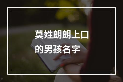莫姓朗朗上口的男孩名字