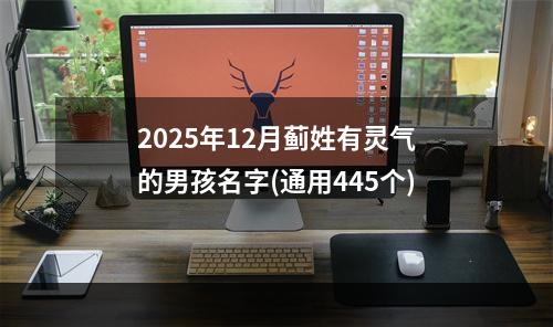 2025年12月蓟姓有灵气的男孩名字(通用445个)