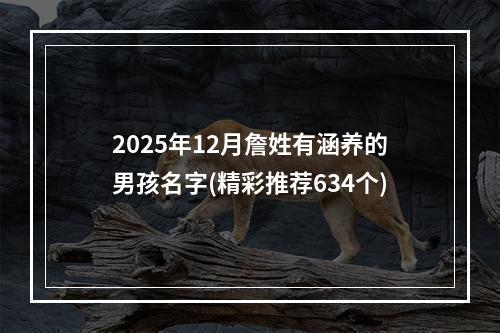 2025年12月詹姓有涵养的男孩名字(精彩推荐634个)