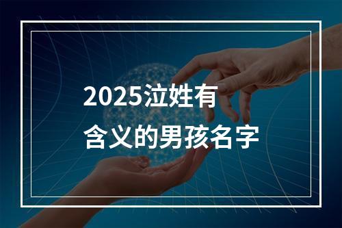 2025泣姓有含义的男孩名字