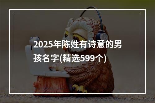2025年陈姓有诗意的男孩名字(精选599个)