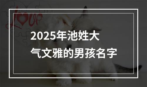2025年池姓大气文雅的男孩名字