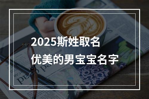 2025斯姓取名优美的男宝宝名字