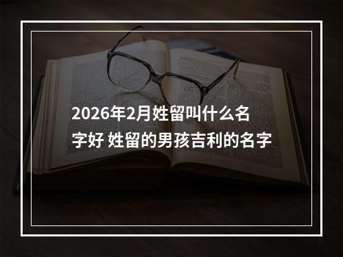 2026年2月姓留叫什么名字好 姓留的男孩吉利的名字