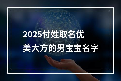 2025付姓取名优美大方的男宝宝名字