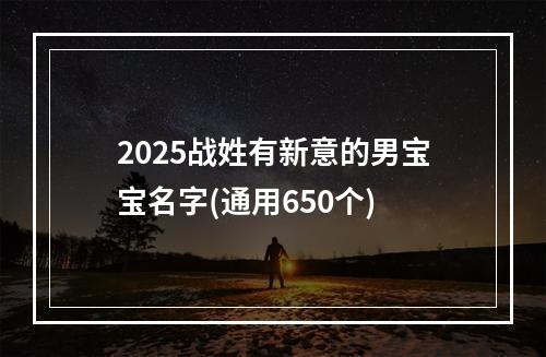 2025战姓有新意的男宝宝名字(通用650个)