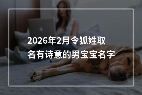 2026年2月令狐姓取名有诗意的男宝宝名字