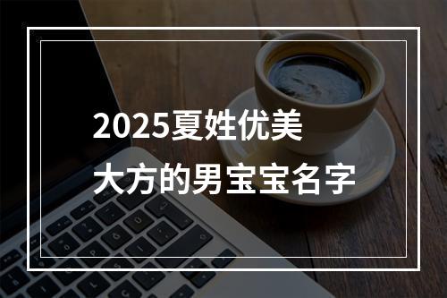 2025夏姓优美大方的男宝宝名字