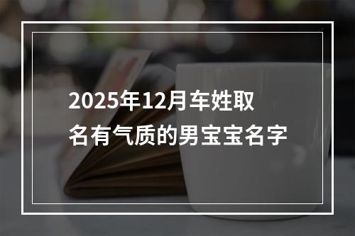 2025年12月车姓取名有气质的男宝宝名字