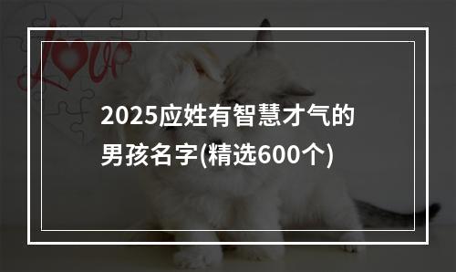 2025应姓有智慧才气的男孩名字(精选600个)
