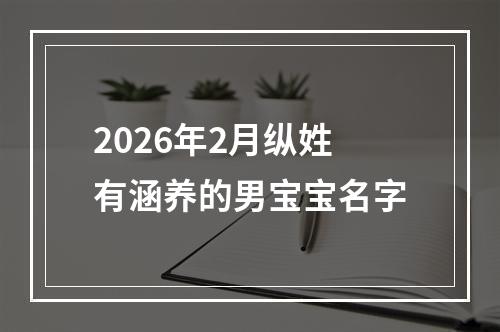 2026年2月纵姓有涵养的男宝宝名字