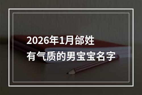 2026年1月邰姓有气质的男宝宝名字
