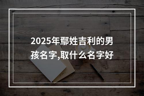 2025年鄢姓吉利的男孩名字,取什么名字好