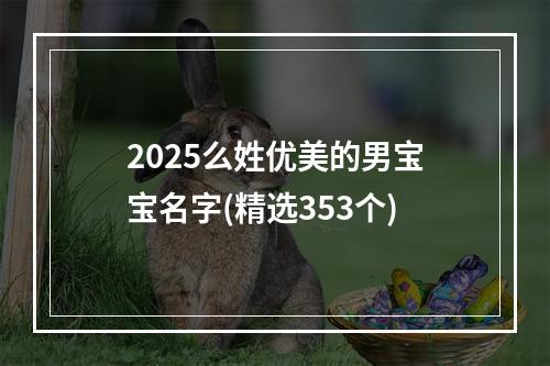 2025么姓优美的男宝宝名字(精选353个)