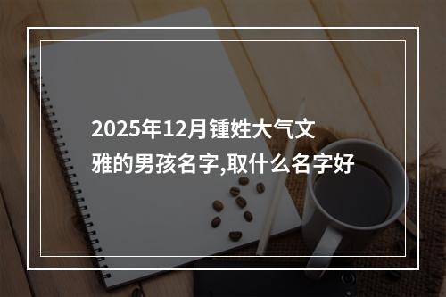 2025年12月锺姓大气文雅的男孩名字,取什么名字好
