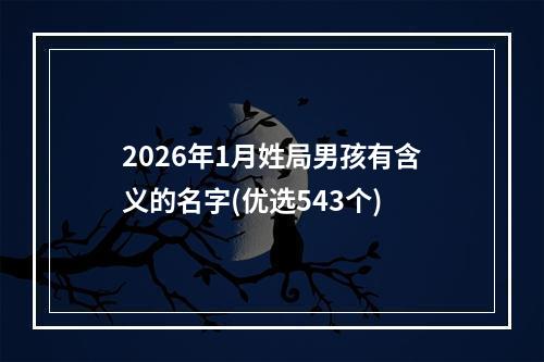 2026年1月姓局男孩有含义的名字(优选543个)