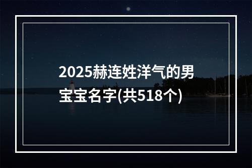 2025赫连姓洋气的男宝宝名字(共518个)