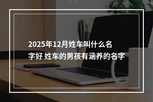 2025年12月姓车叫什么名字好 姓车的男孩有涵养的名字