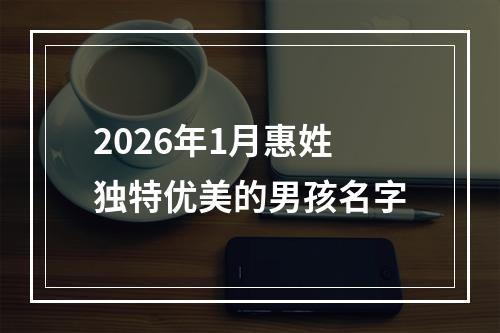 2026年1月惠姓独特优美的男孩名字