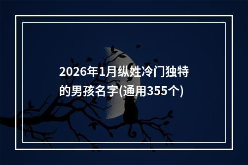 2026年1月纵姓冷门独特的男孩名字(通用355个)