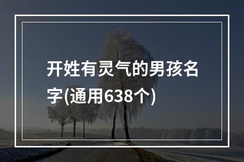 开姓有灵气的男孩名字(通用638个)
