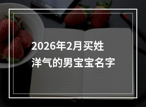 2026年2月买姓洋气的男宝宝名字