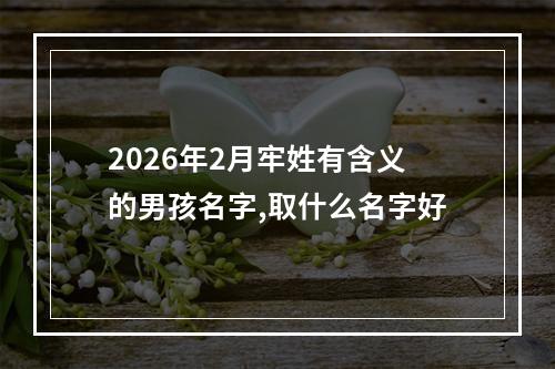 2026年2月牢姓有含义的男孩名字,取什么名字好