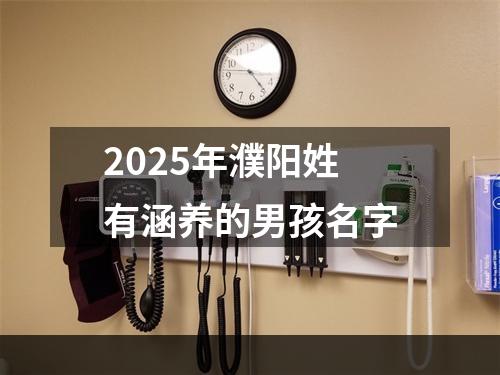 2025年濮阳姓有涵养的男孩名字